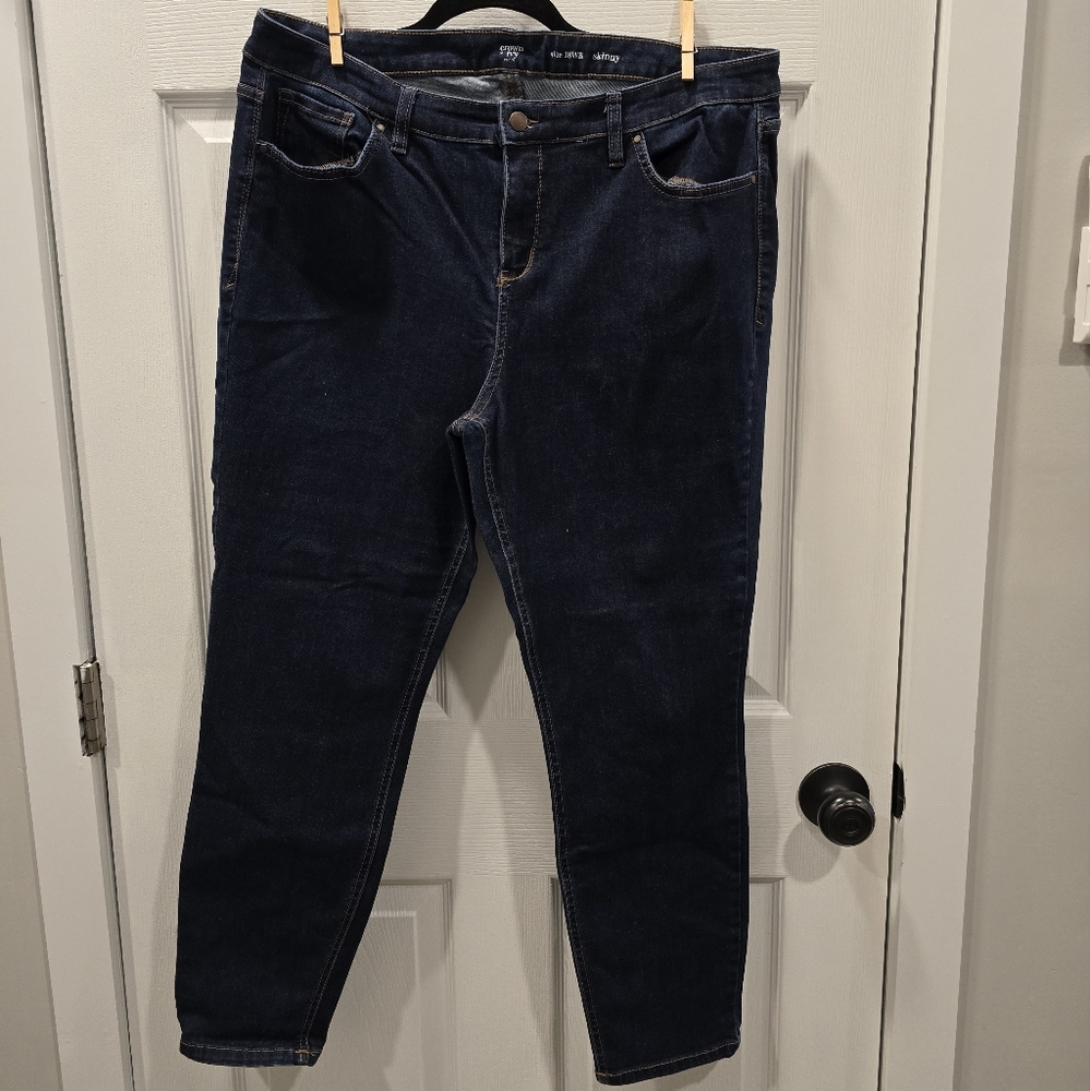 Crown & Ivy Dark Blue Skinny Jeans Classic Denim